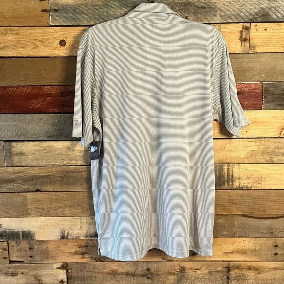 Russell Raiders Light Gray And White Stripe Polo Size Medium - Picture 2 of 10